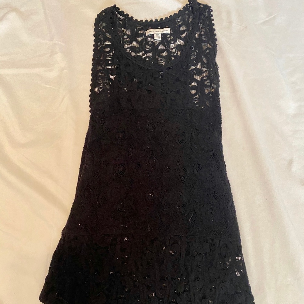 Black patterned tank top